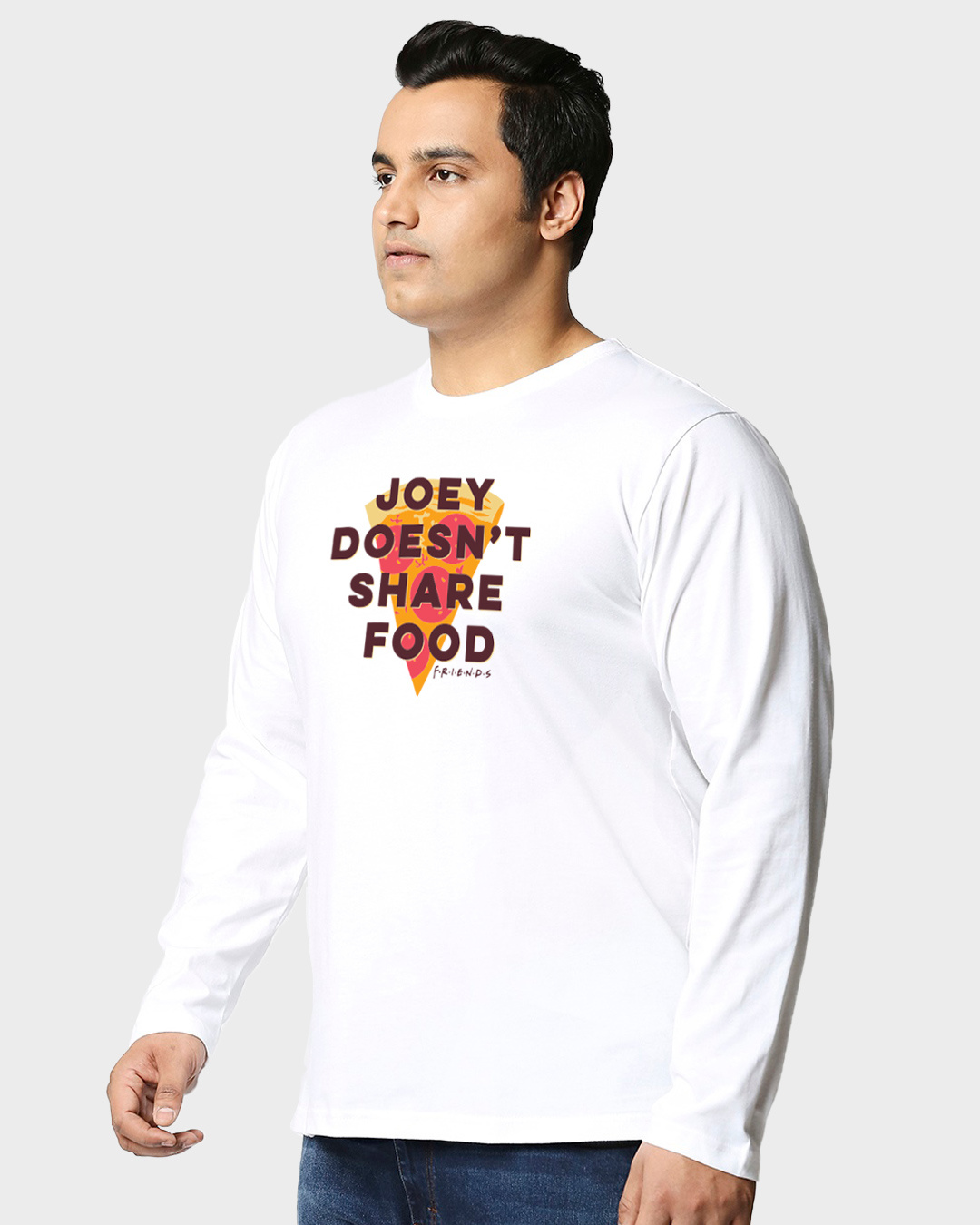 Shop Joey Doesn't Share (FRL) Full Sleeves Plus Size T-Shirt-Back