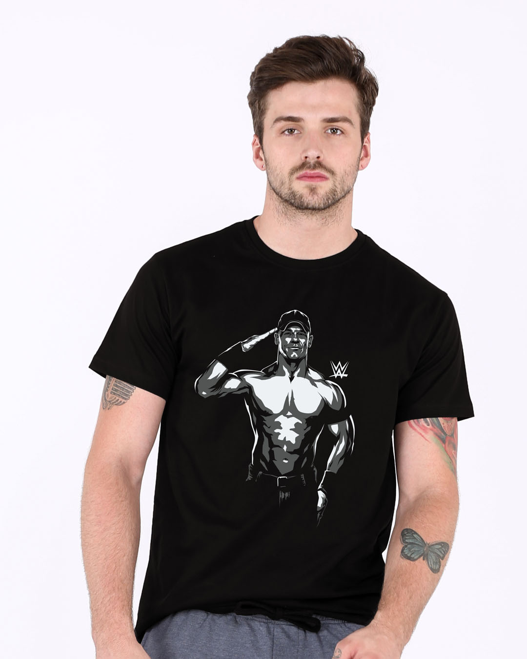 Shop John Cena Illustration Half Sleeve T-Shirt (WWEL)-Back