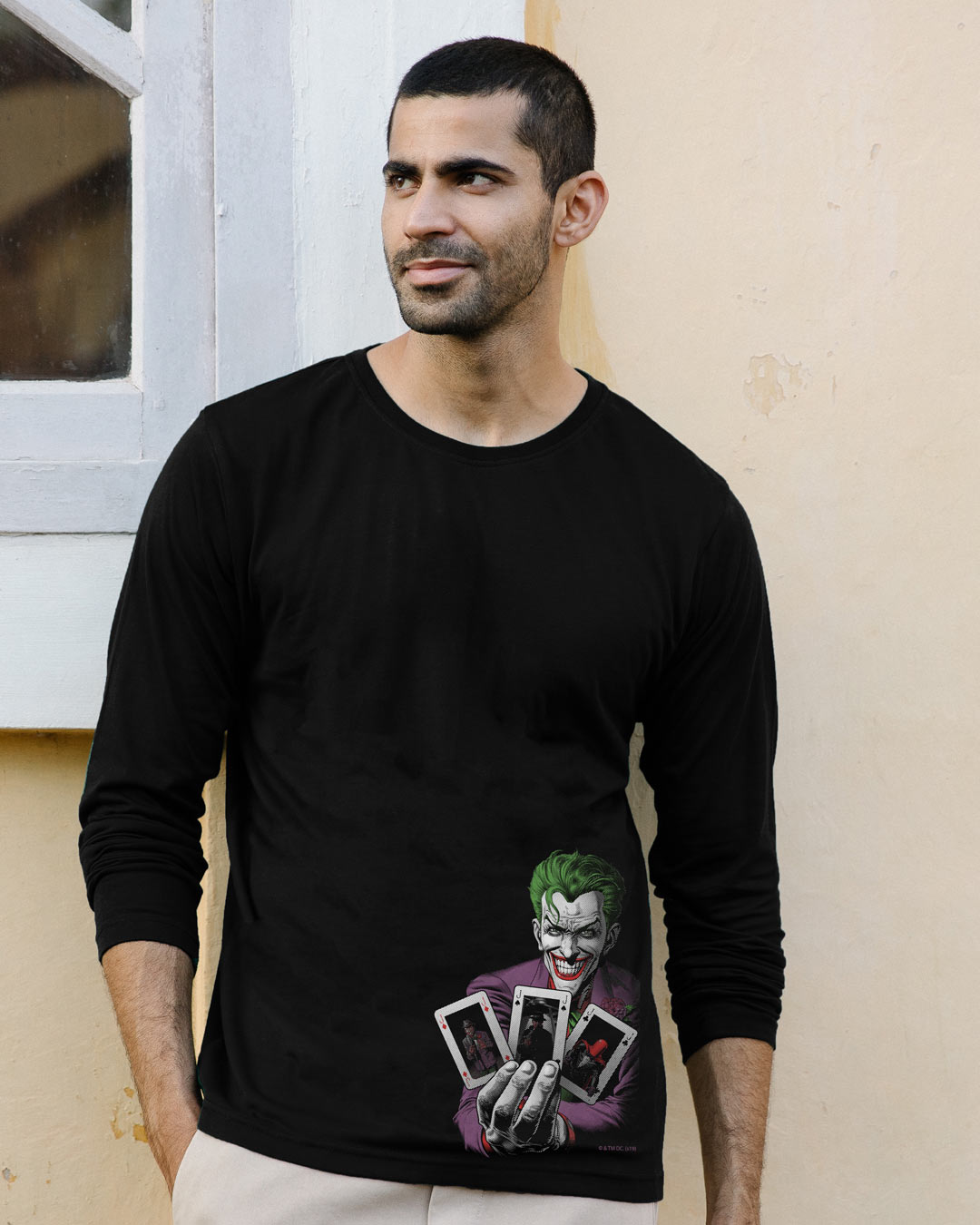 Joker Cards Full Sleeve T-Shirt (BML) Men's Printed Full Sleeve T-Shirt