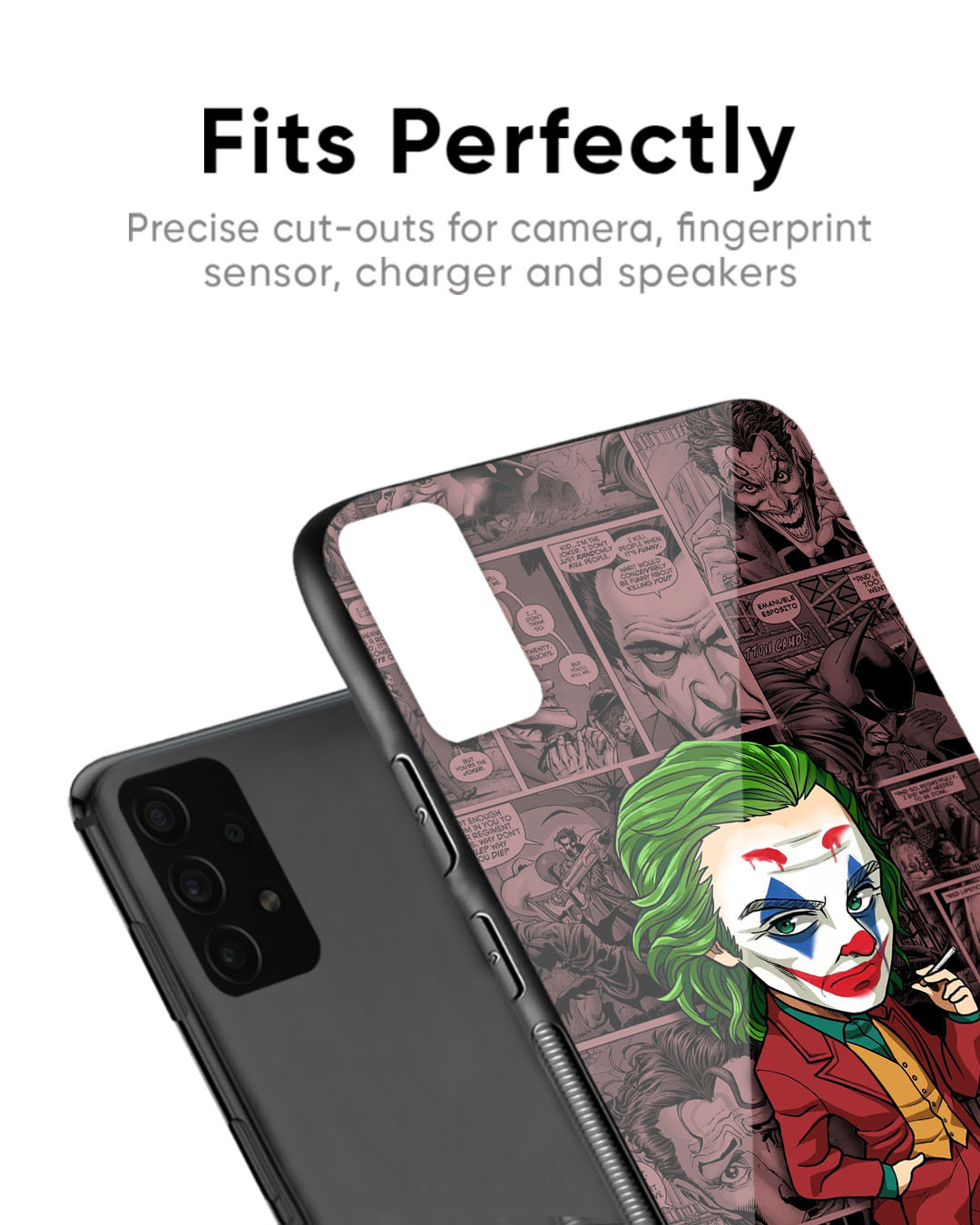 Shop Joker Cartoon Premium Glass Case for Apple iPhone 12 Mini (Shock Proof, Scratch Resistant)-Back