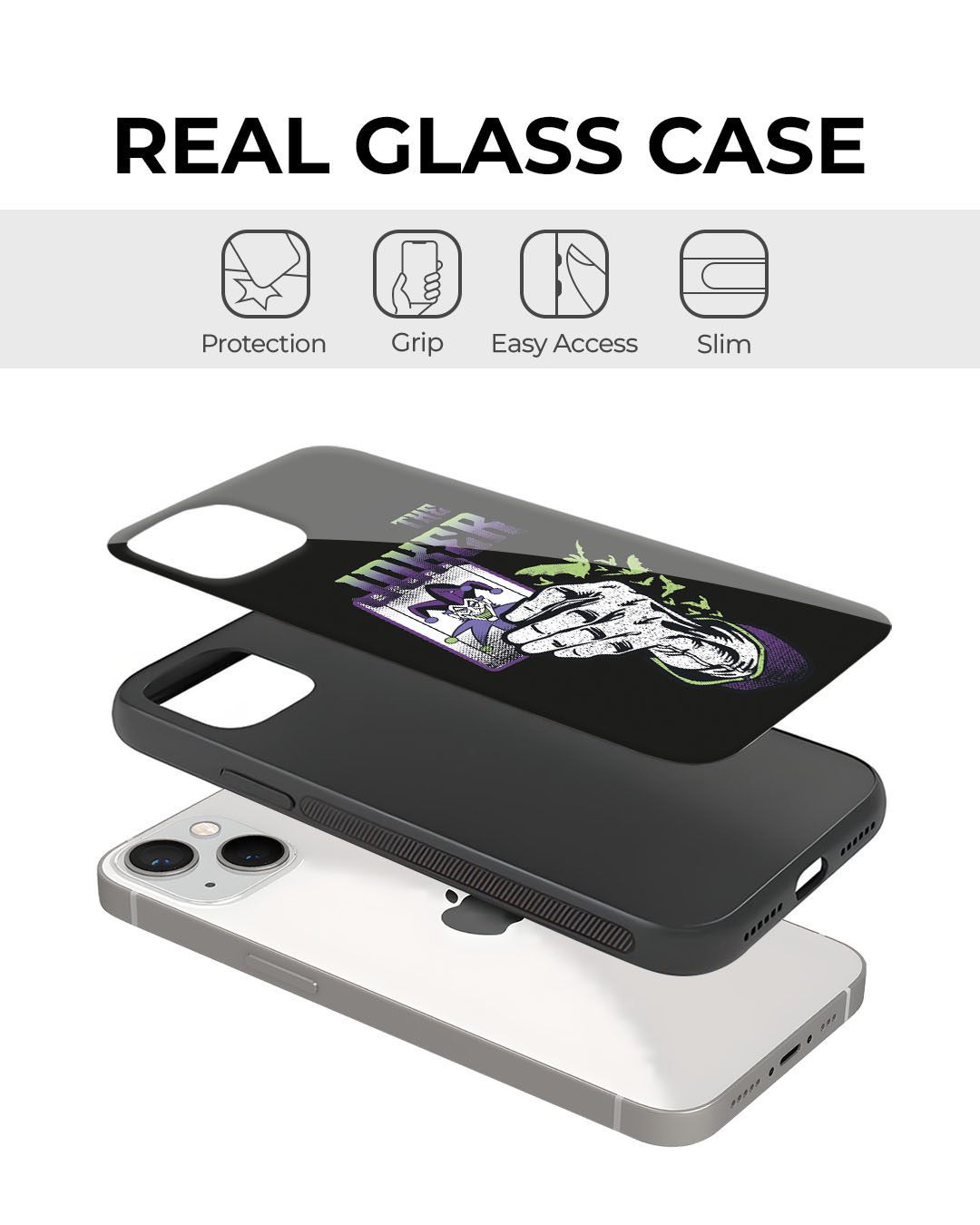 Shop Joker Premium Glass Cover for Apple iPhone 13 Pro-Back