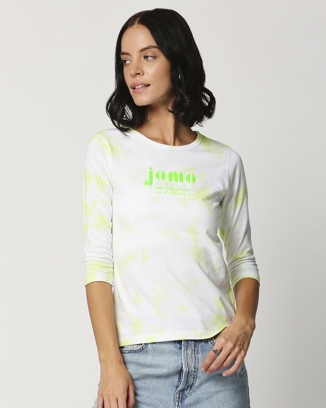 Shop Jomo Women's Printed 3/4 T-shirt-Back