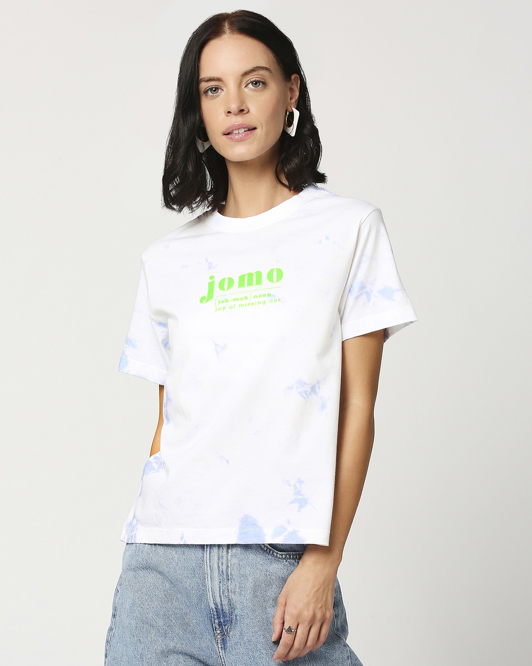 Shop Jomo Women's Tye & Dye Printed T-shirt-Back