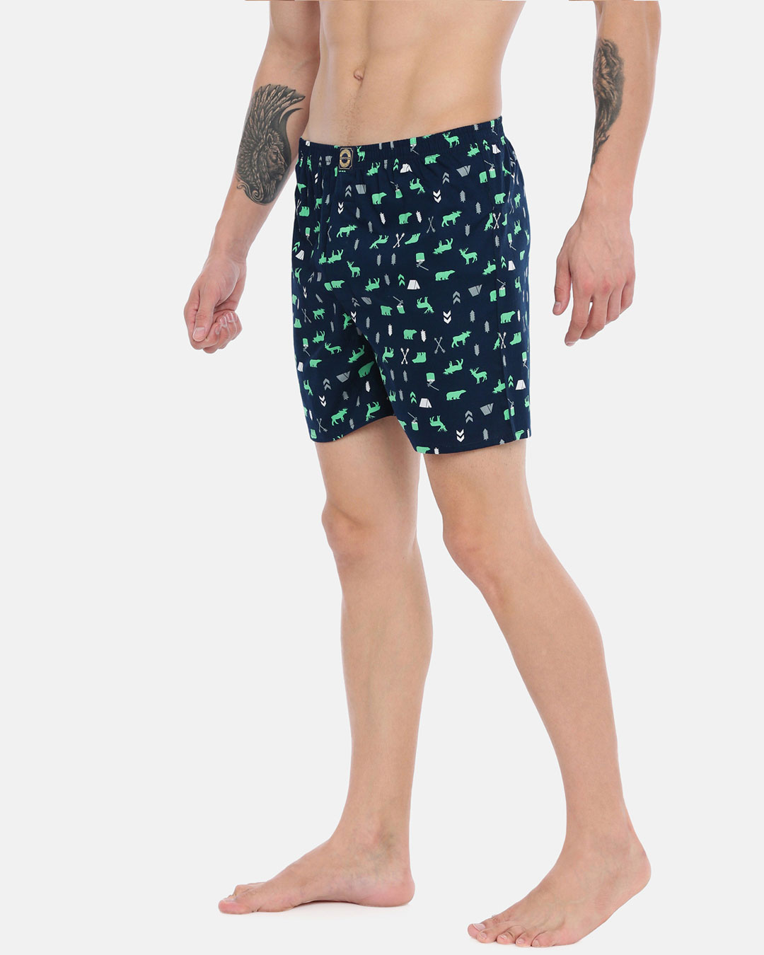 Shop | Camp Animals Navy Printed Boxers-Back