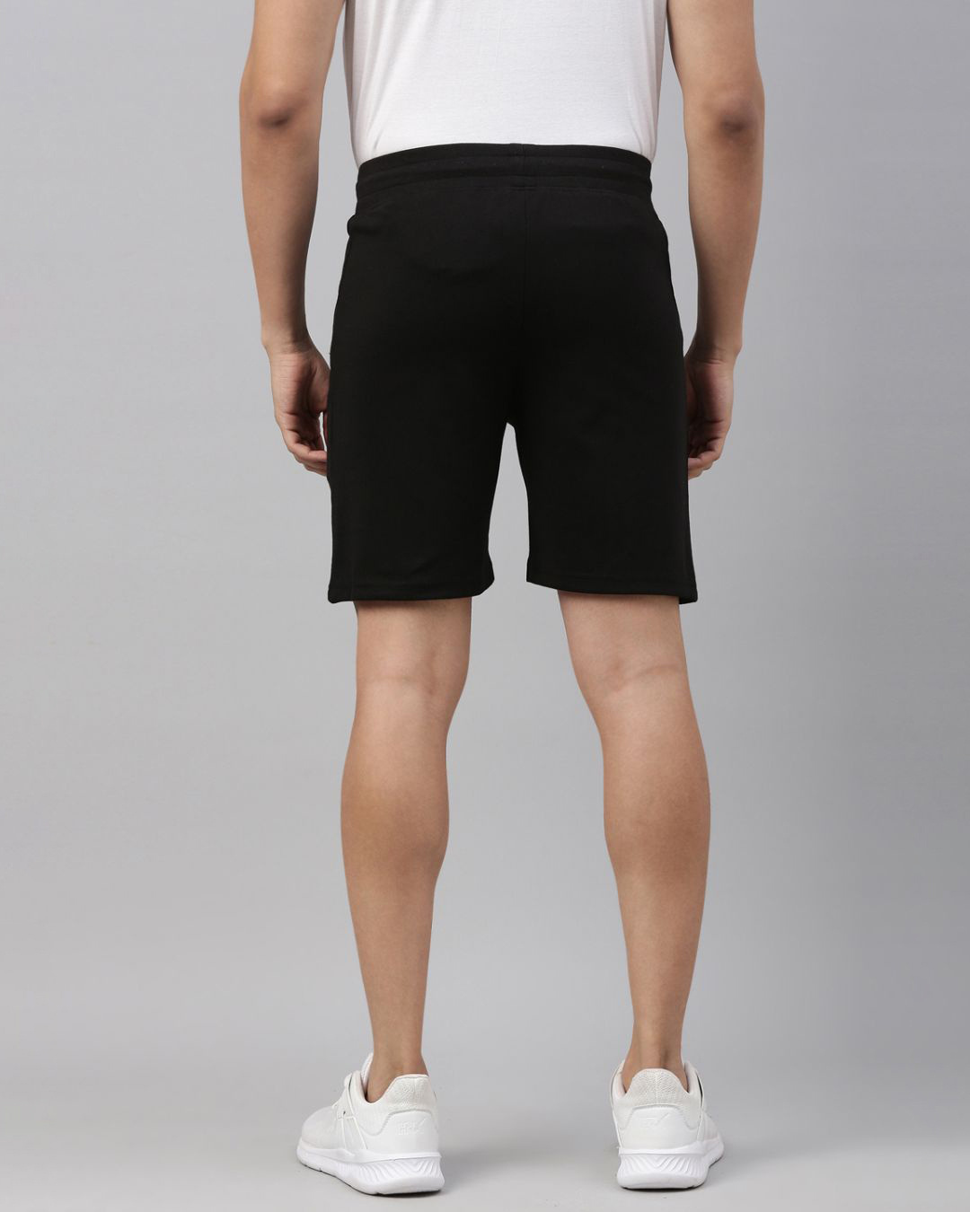 Shop Men Black Solid Regular Fit Shorts-Back