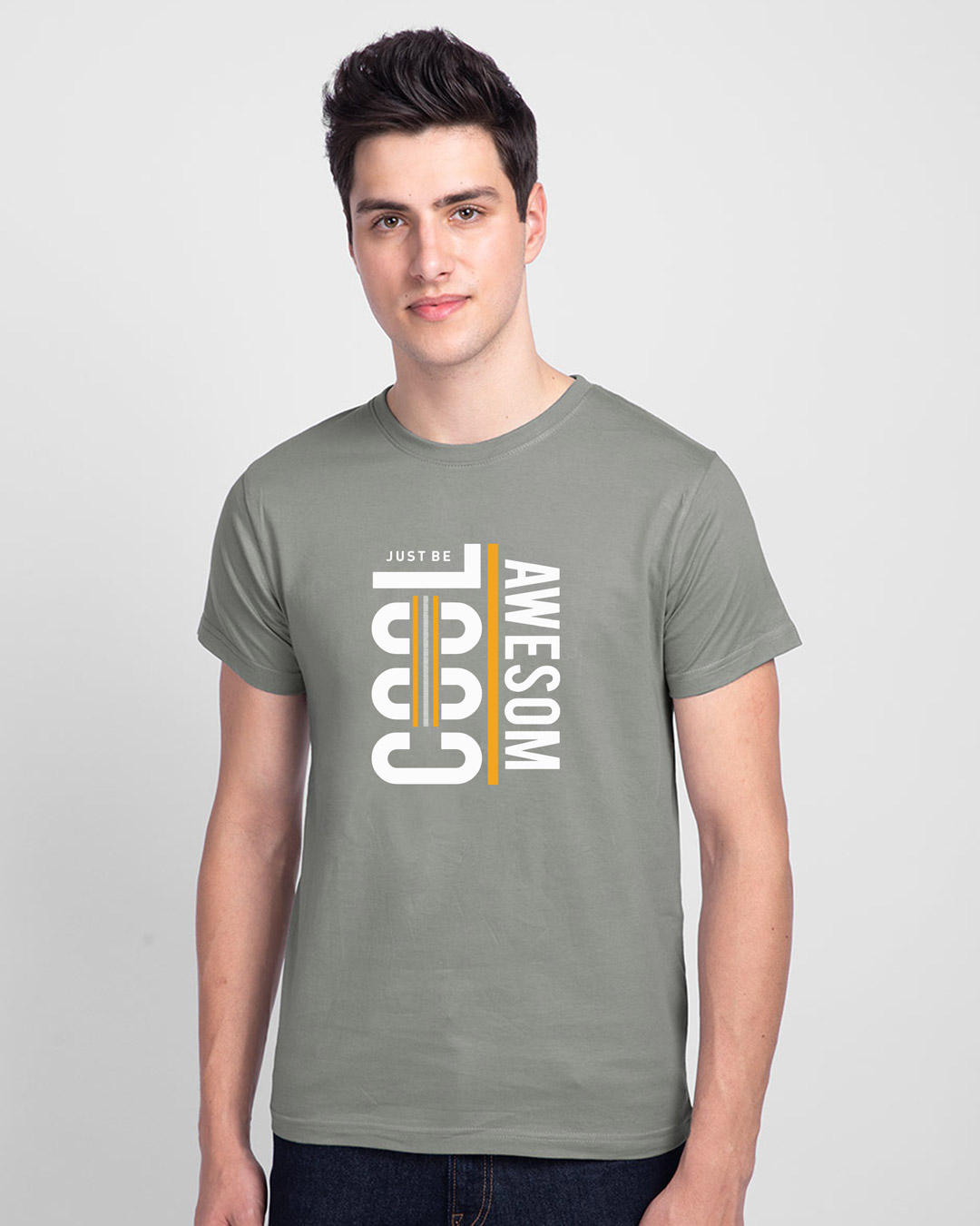 

Just Be Half Sleeve T-Shirt Meteor Grey Men' Printed T-Shirts Bewakoof.com