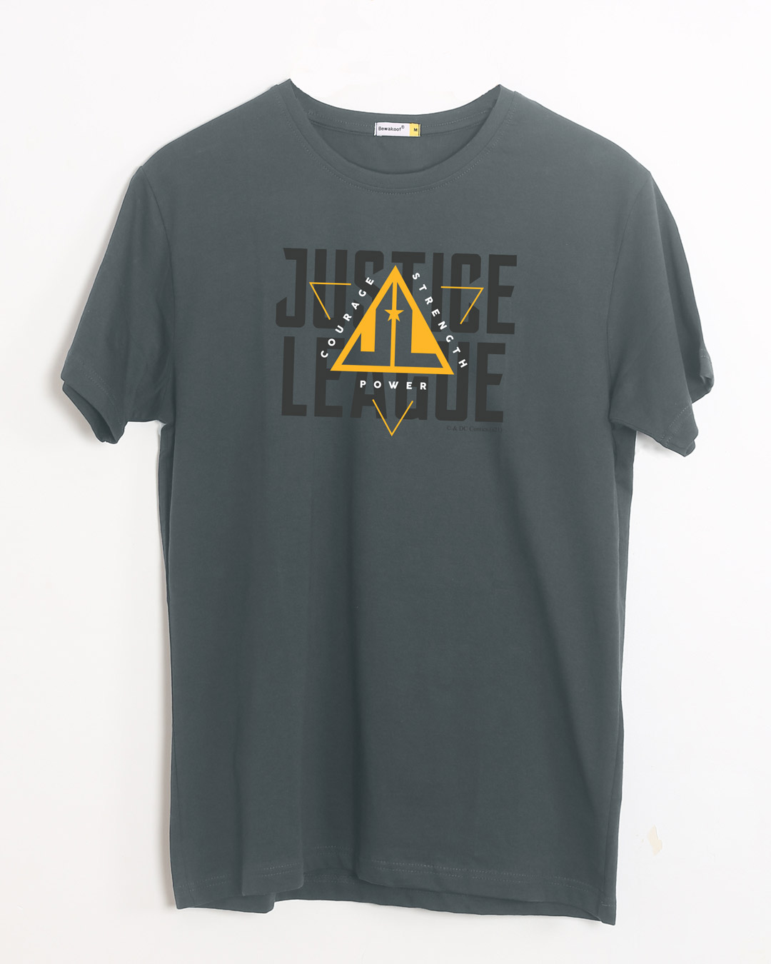 Shop Justice League Triad Half Sleeve T-Shirt Nimbus Grey-Back