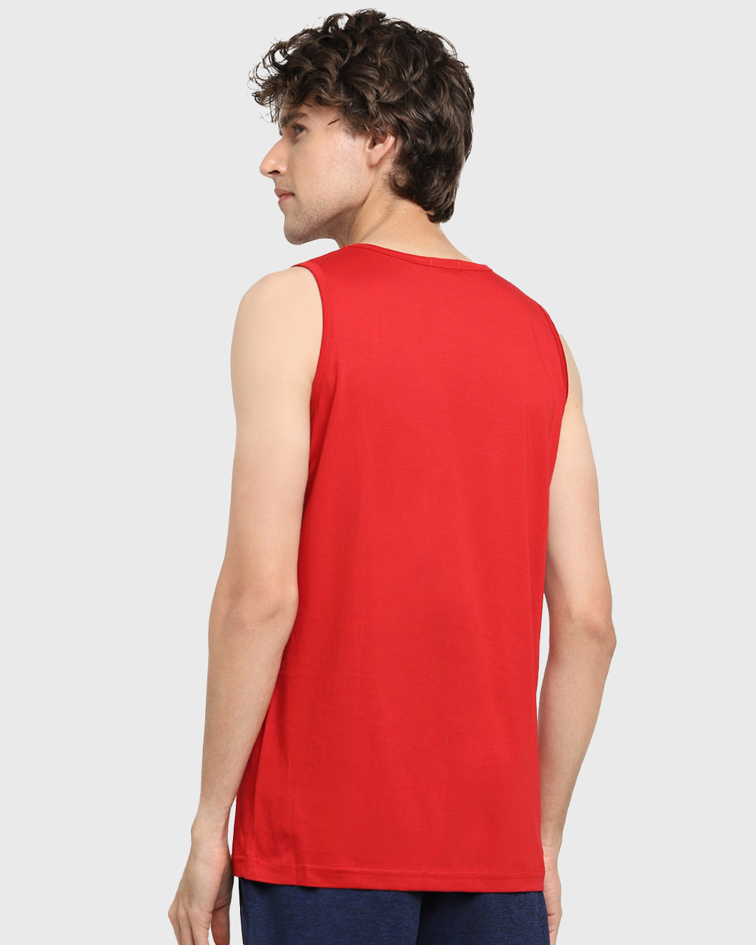 Shop Men's Red Kabhi Khushi Mostly Gham Graphic Printed Vest-Back