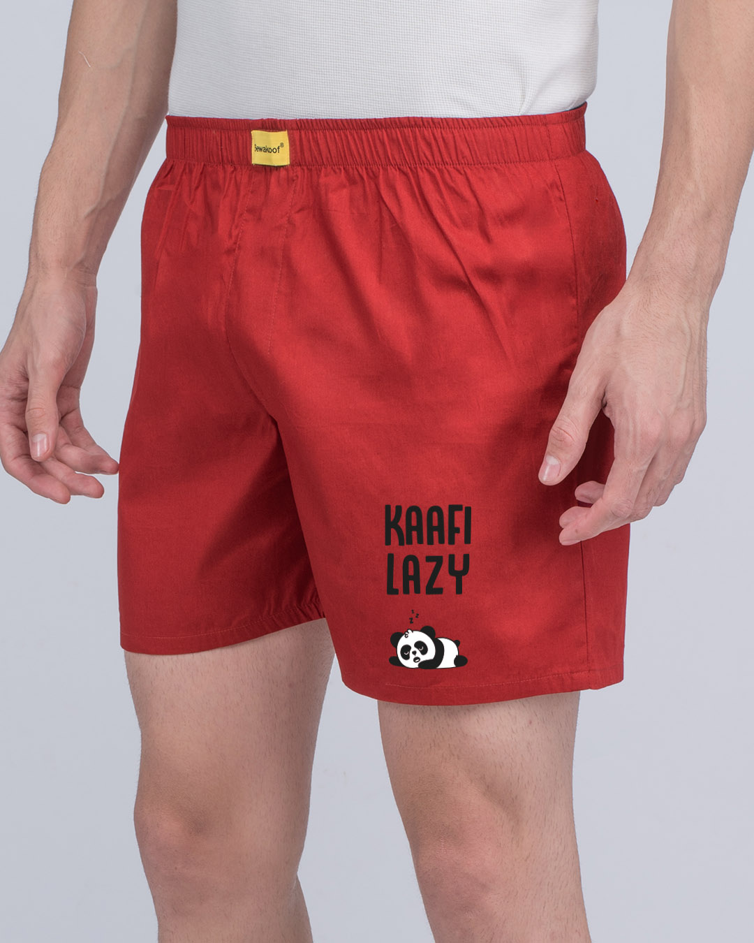 Shop Kafi Lazy Panda Side Printed Boxer-Back