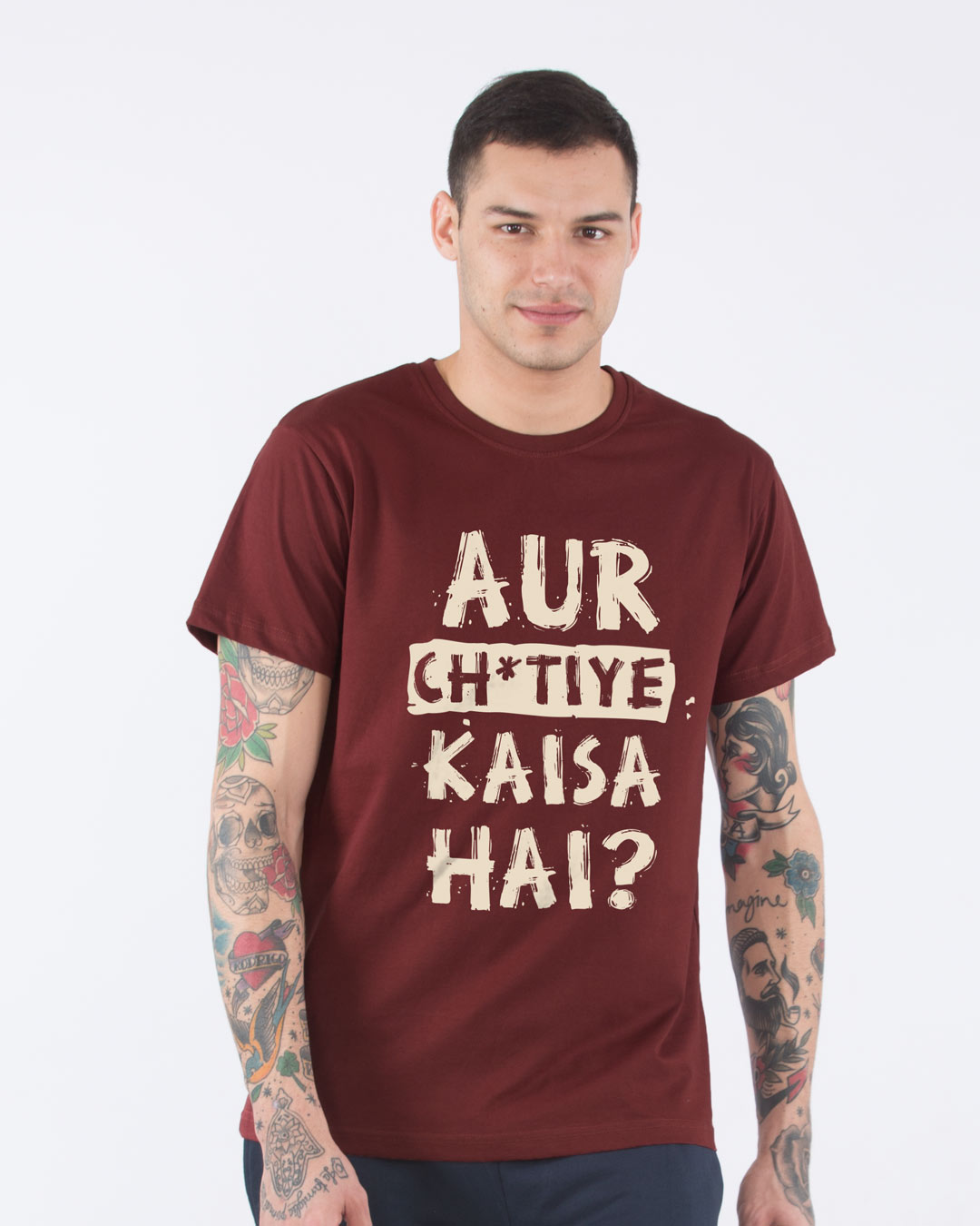 Buy Kaisa Hai Half Sleeve T-Shirt for Men Online at Bewakoof