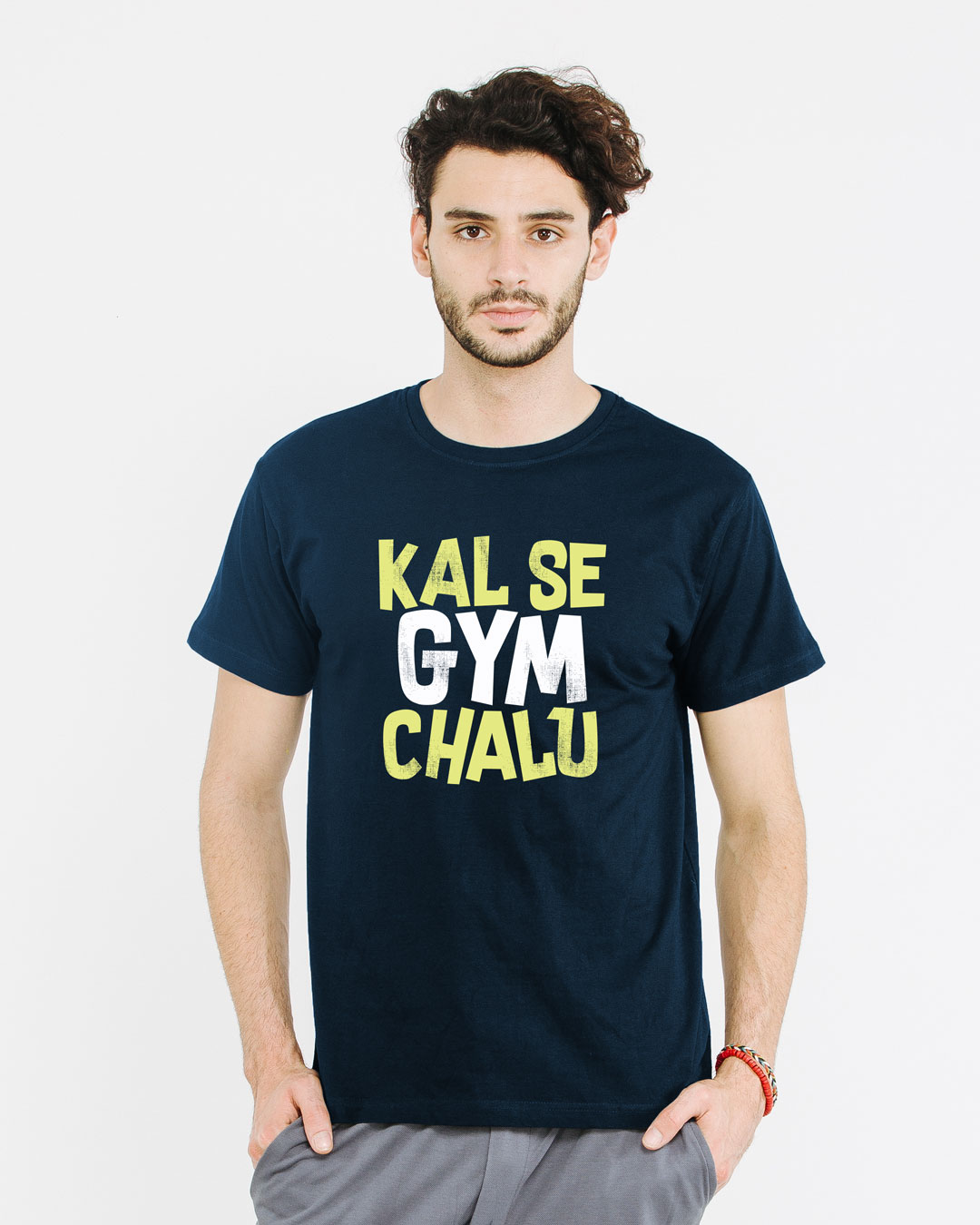 Shop Kal Se Gym Chalu Half Sleeve T-Shirt-Back