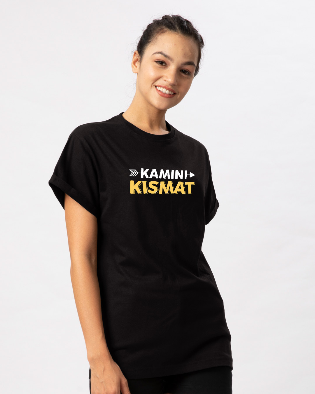 Shop Kamini Kismat Boyfriend T-Shirt-Back