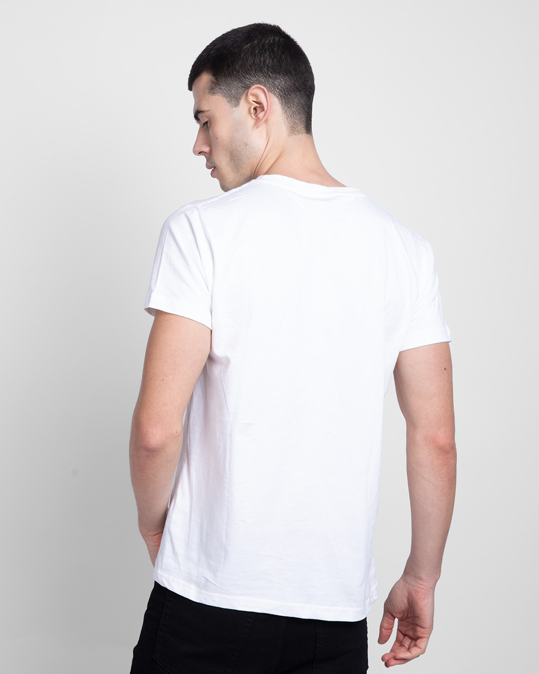 Shop Karma Comes Around Half Sleeve T-Shirt White-Back