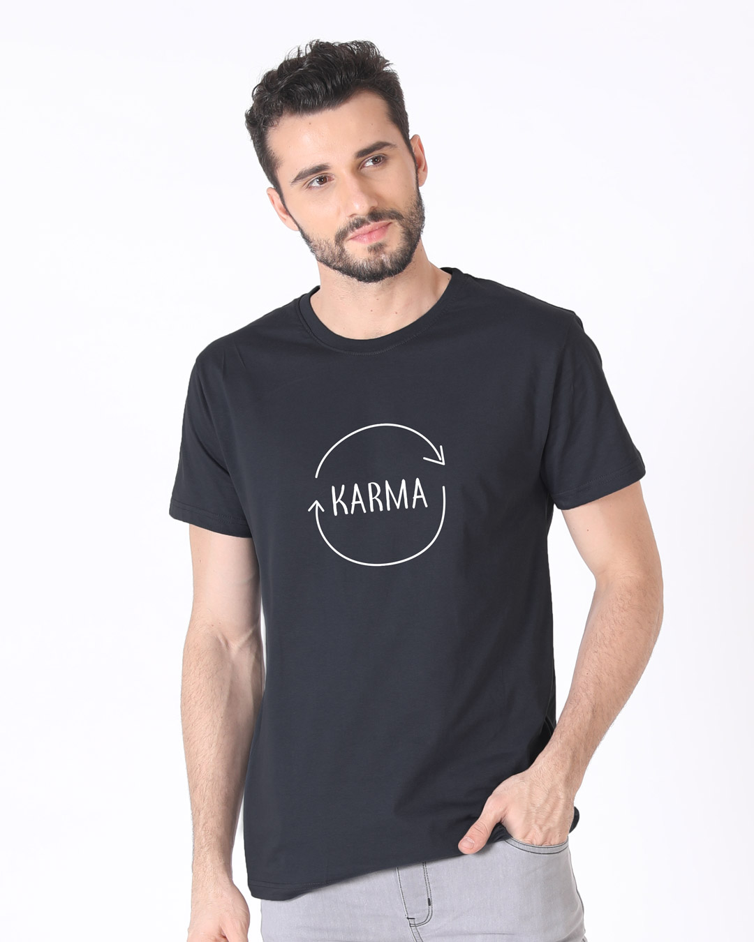 Shop Karma Half Sleeve T-Shirt-Back