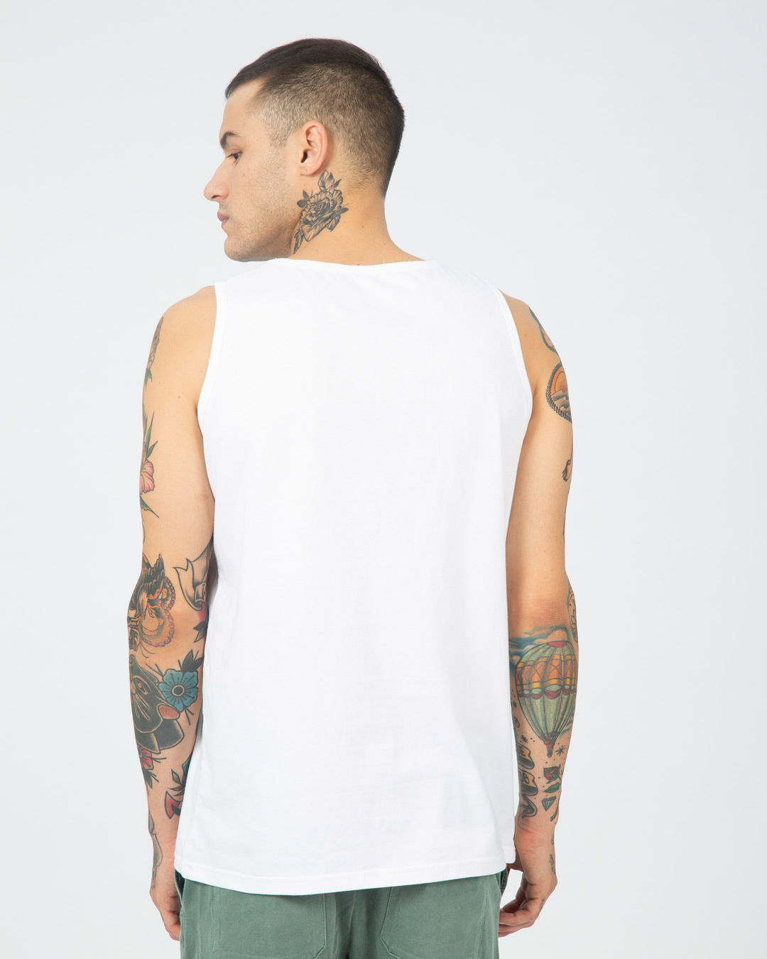 Shop Men's White Keep Calm And Meditate Typography Vest-Back