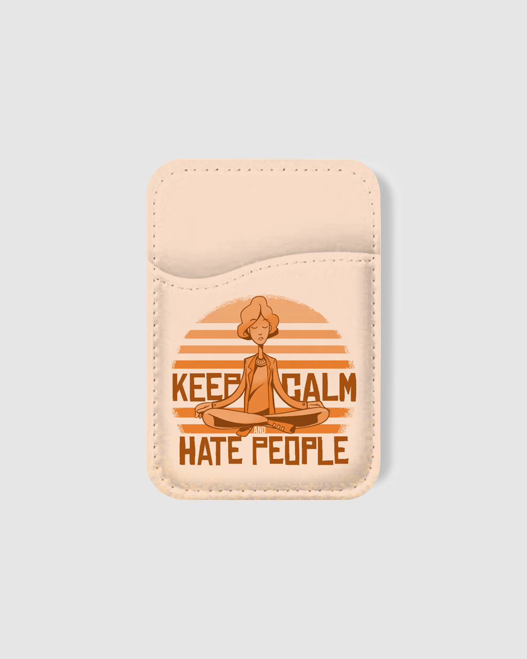 Shop Keep Calm Hate People Printed Mobile Card Holders-Back