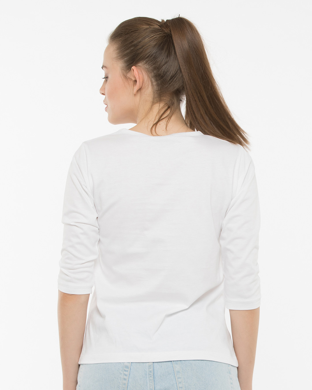 Shop Keep It Simple Silly Round Neck 3/4th Sleeve T-Shirt-Back