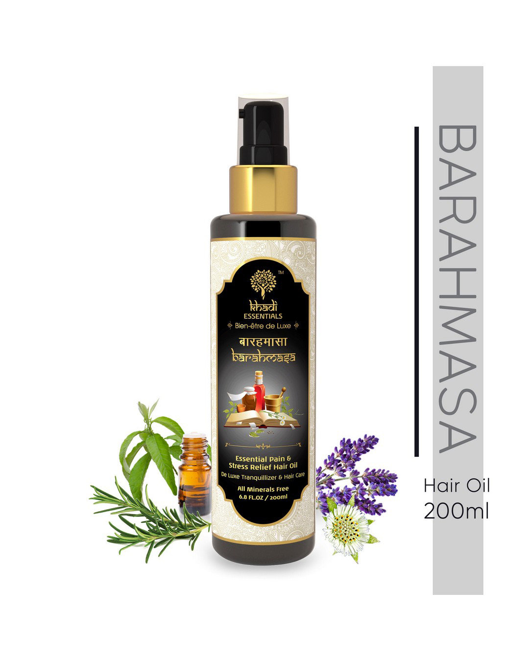 Shop Bhringraj Hair Oil Wih Amla, Rosemary, Lavender For Stress And Pain Relief-Back
