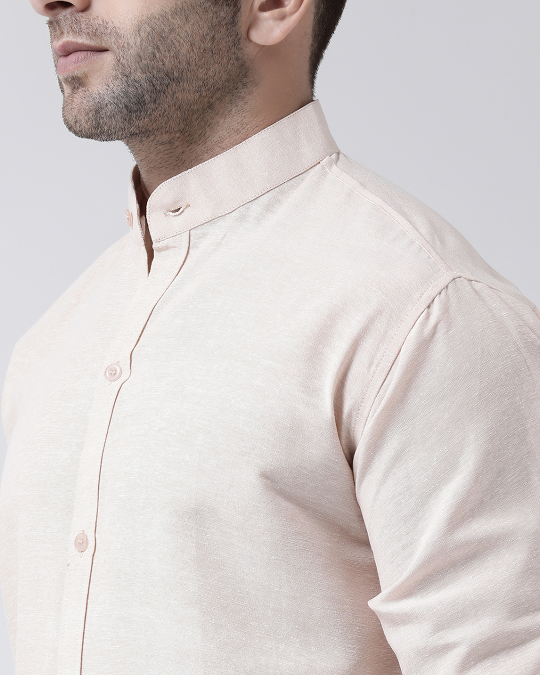 ShopFull Sleeves Cotton Casual Chinese Neck Shirt