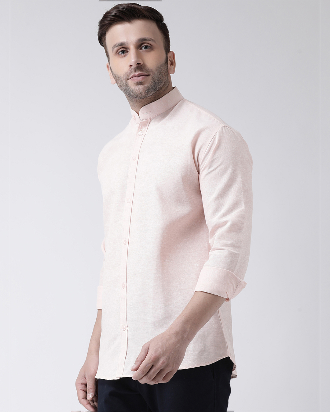 ShopFull Sleeves Cotton Casual Chinese Neck Shirt-Design