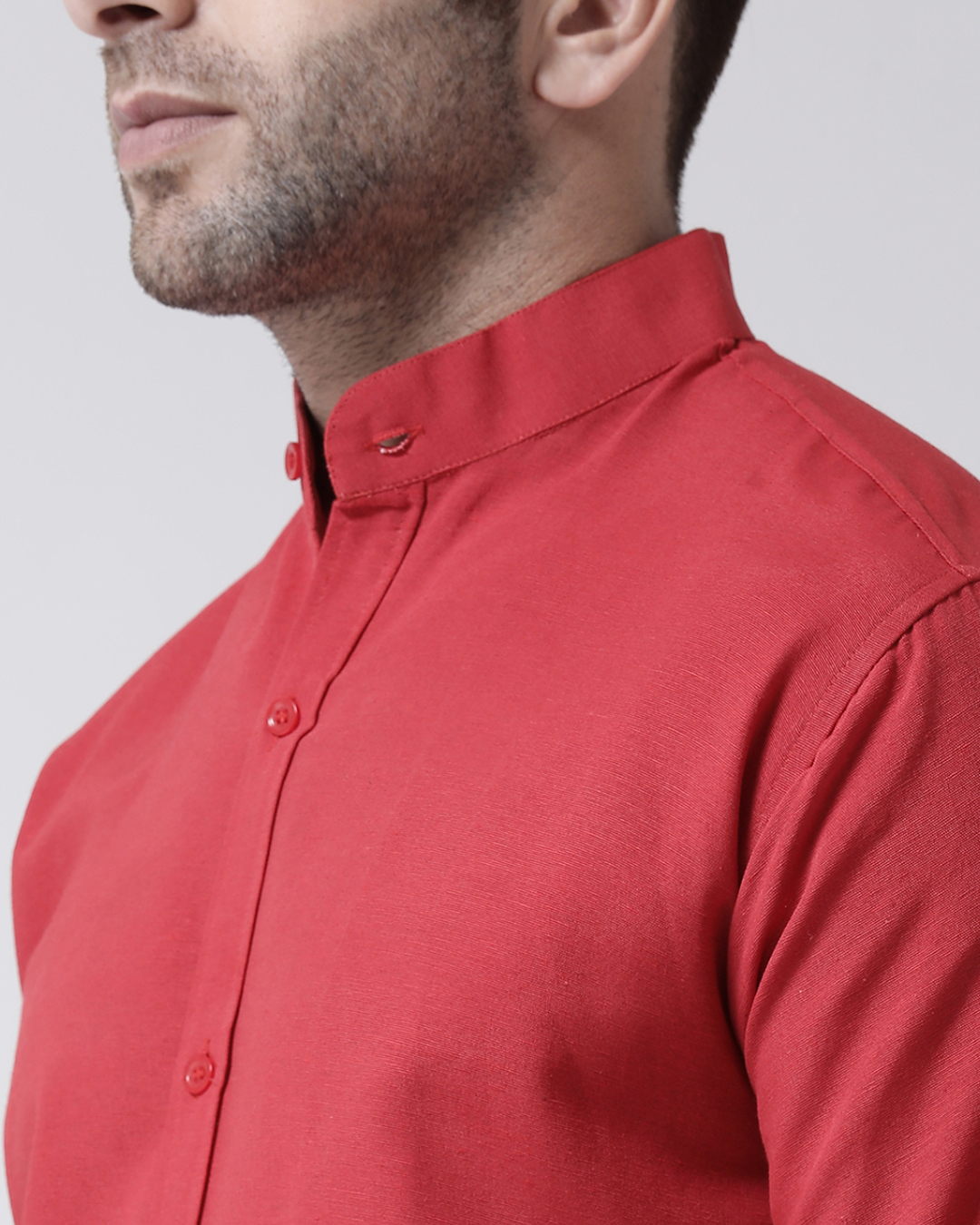 ShopFull Sleeves Cotton Casual Chinese Neck Shirt