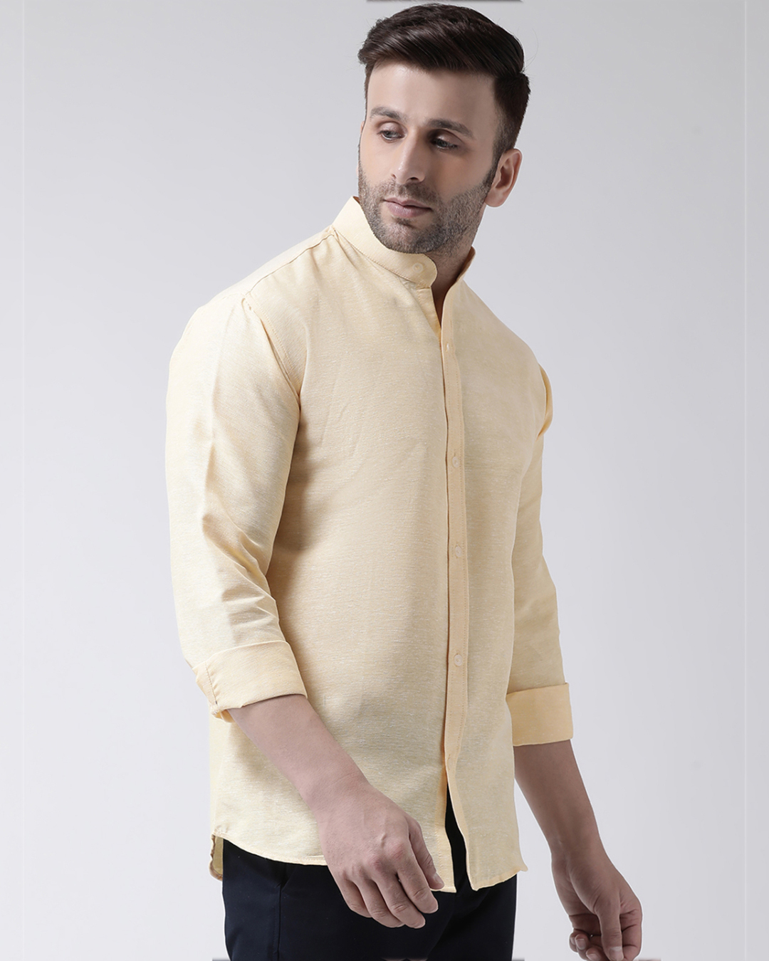 ShopFull Sleeves Cotton Casual Chinese Neck Shirt-Full