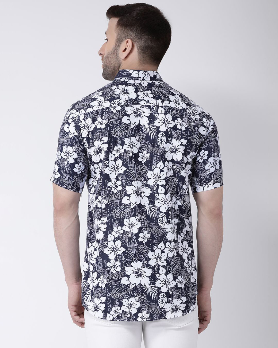 Shop Half Sleevess Cotton Casual Printed Shirt-Back