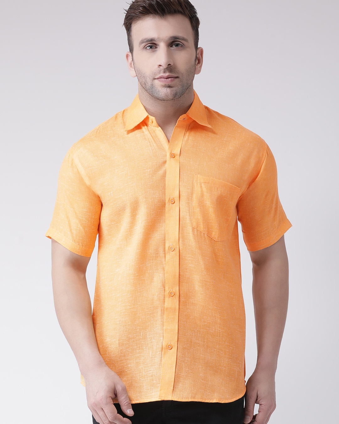 Shop Men's Orange Casual Shirt-Back