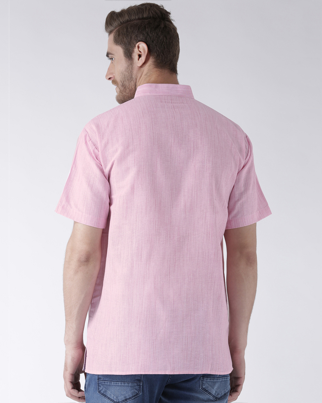 Shop Mens Short Kurta Half Sleeves-Back