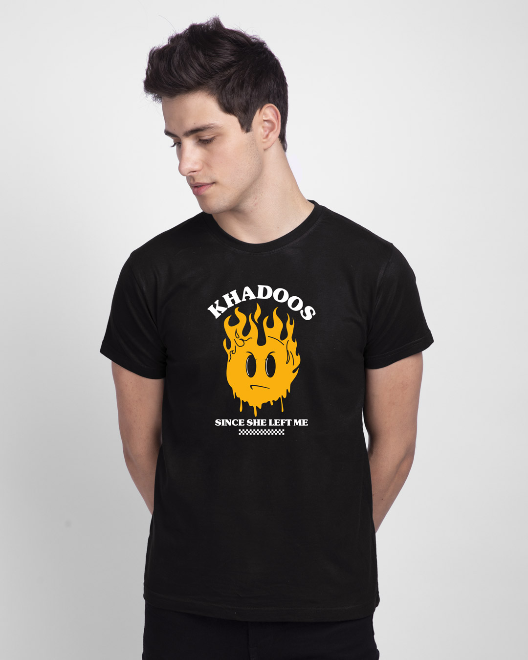 Shop Khadoos Half Sleeve T-Shirt Black-Back