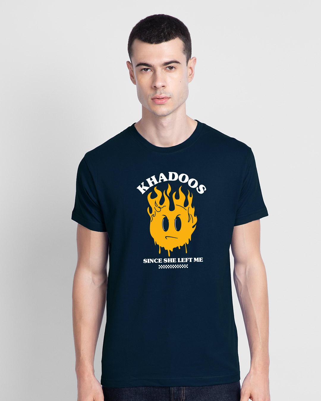 Shop Khadoos Half Sleeve T-Shirt Navy Blue-Back