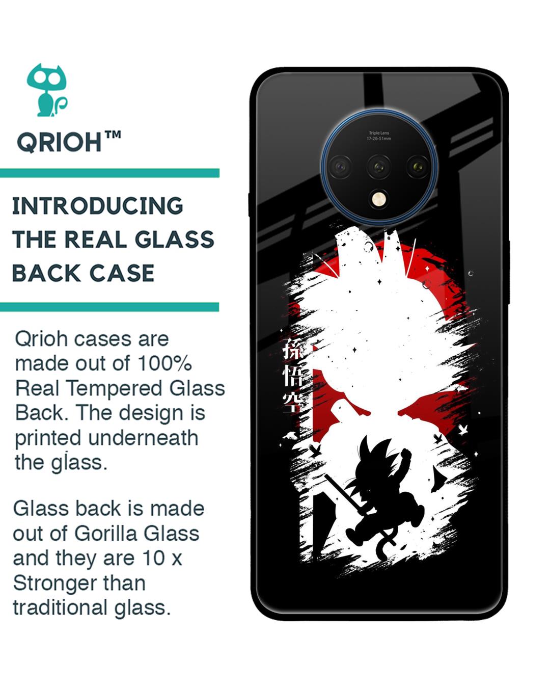Shop Kid Goku Premium Glass Case for OnePlus 7T (Shock Proof,Scratch Resistant)-Back