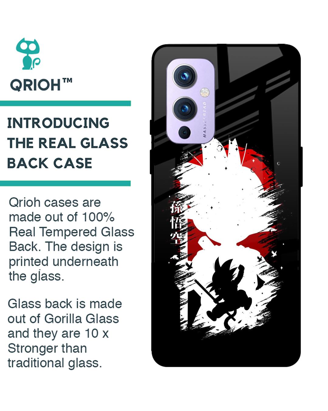 Shop Kid Goku Premium Glass Case for OnePlus 9 (Shock Proof,Scratch Resistant)-Back