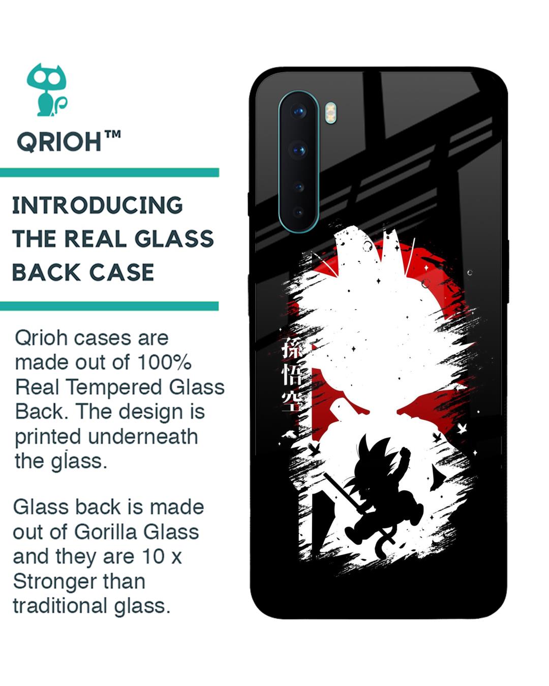 Shop Kid Goku Premium Glass Case for OnePlus Nord (Shock Proof,Scratch Resistant)-Back