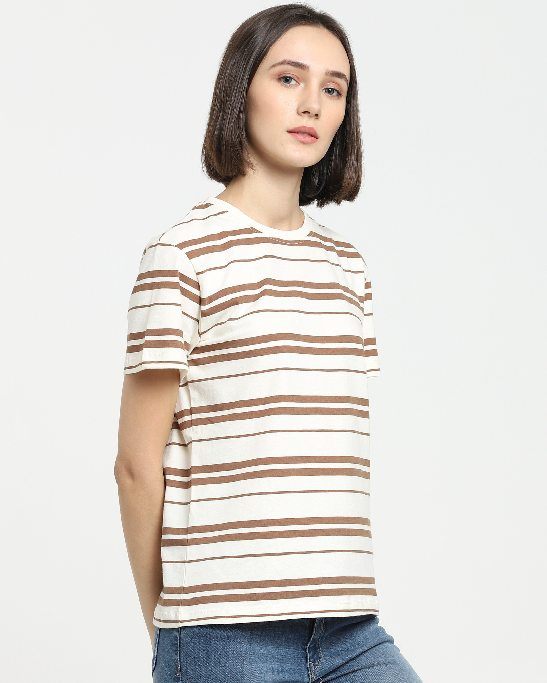 Shop Killer Brown Stripe Half Sleeve T-shirt-Back