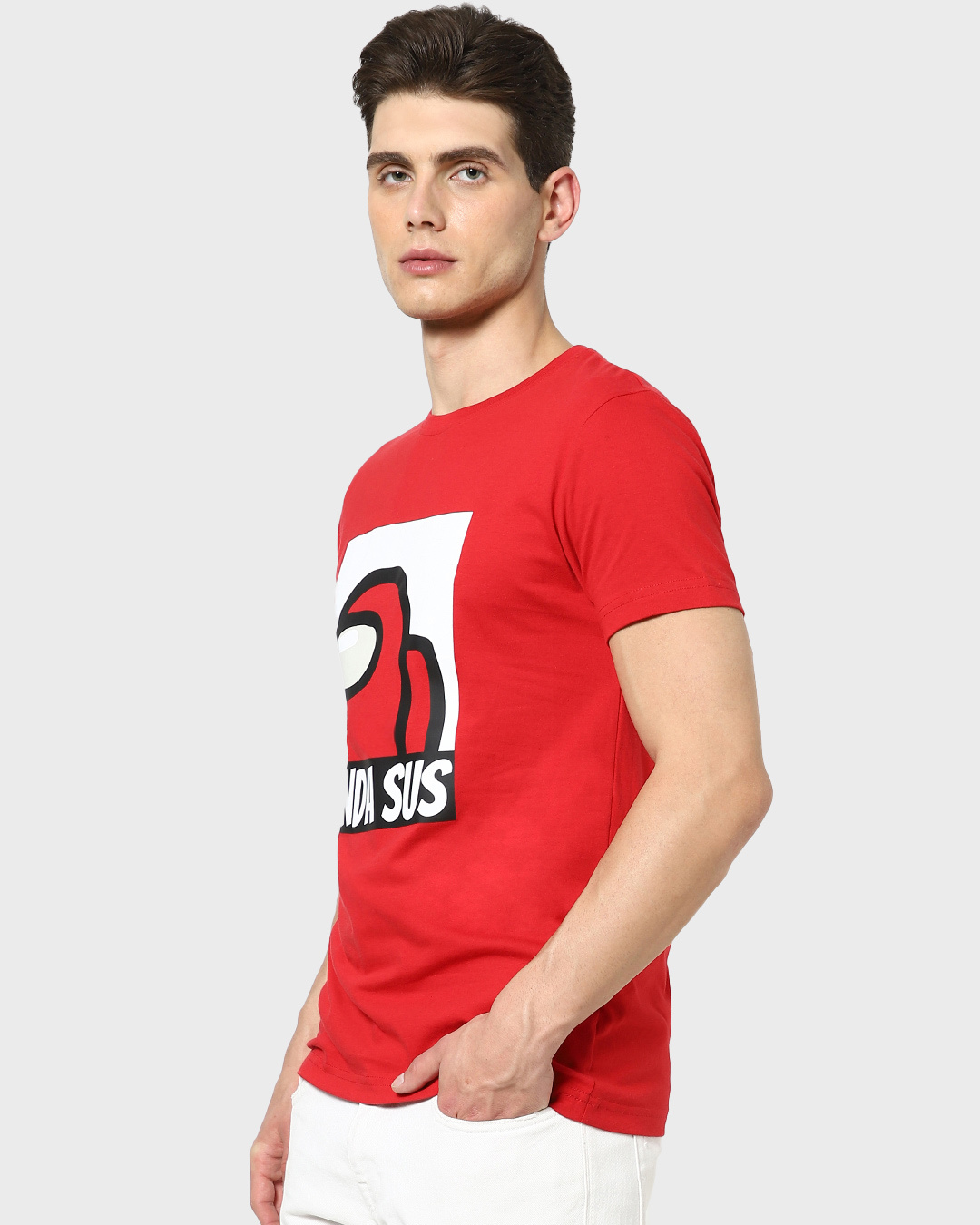 Shop Kinds Sus Imposter Half Sleeve T-shirt Bold Red-Back