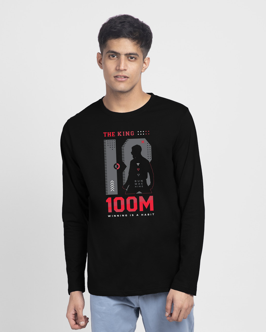 Shop King K 100M Full Sleeve T-Shirt Black-Back