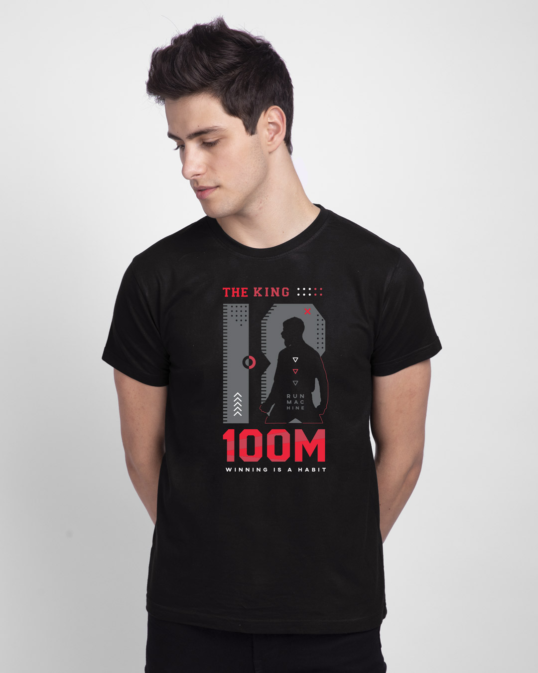 Shop King K 100M Half Sleeve T-Shirt Black-Back