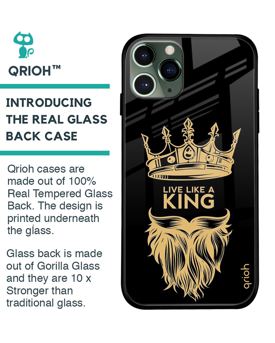 Shop King Life Printed Premium Glass Cover For iPhone 11 Pro Max (Impact Resistant, Matte Finish)-Back