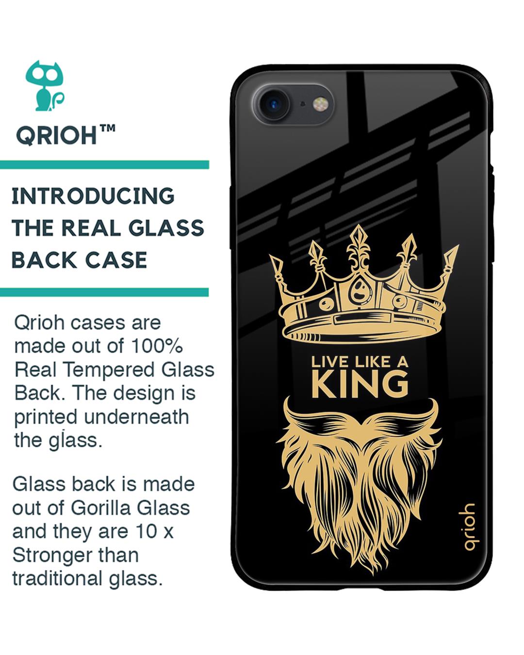 Shop King Life Printed Premium Glass Cover For iPhone 7 (Impact Resistant, Matte Finish)-Back