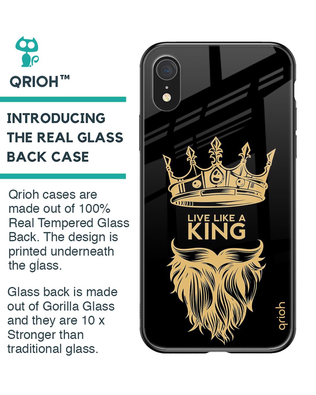 Shop King Life Printed Premium Glass Cover For iPhone XR (Impact Resistant, Matte Finish)-Back