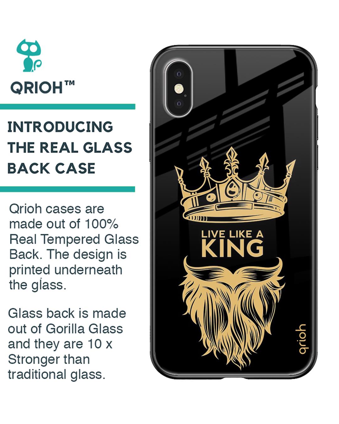 Shop King Life Printed Premium Glass Cover For iPhone XS Max (Impact Resistant, Matte Finish)-Back