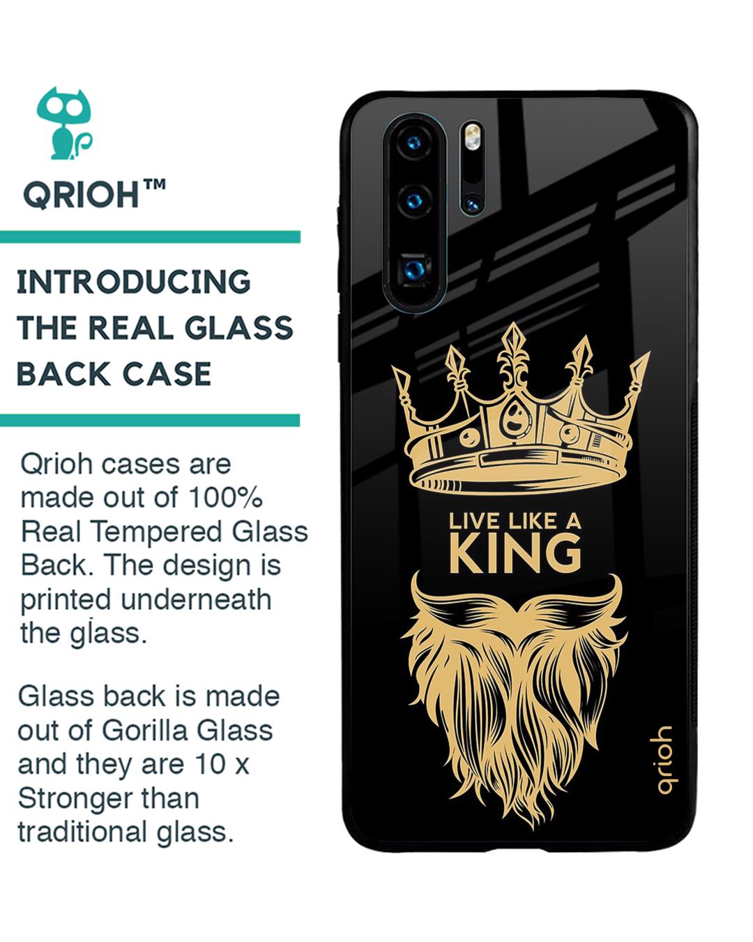 Shop King Life Printed Premium Glass Cover For Huawei P30 Pro (Impact Resistant, Matte Finish)-Back