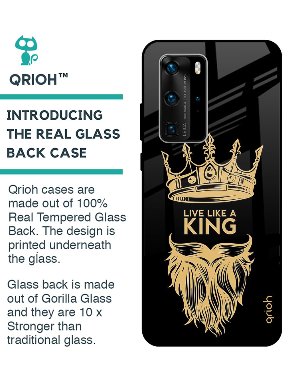 Shop King Life Printed Premium Glass Cover For Huawei P40 Pro (Impact Resistant, Matte Finish)-Back