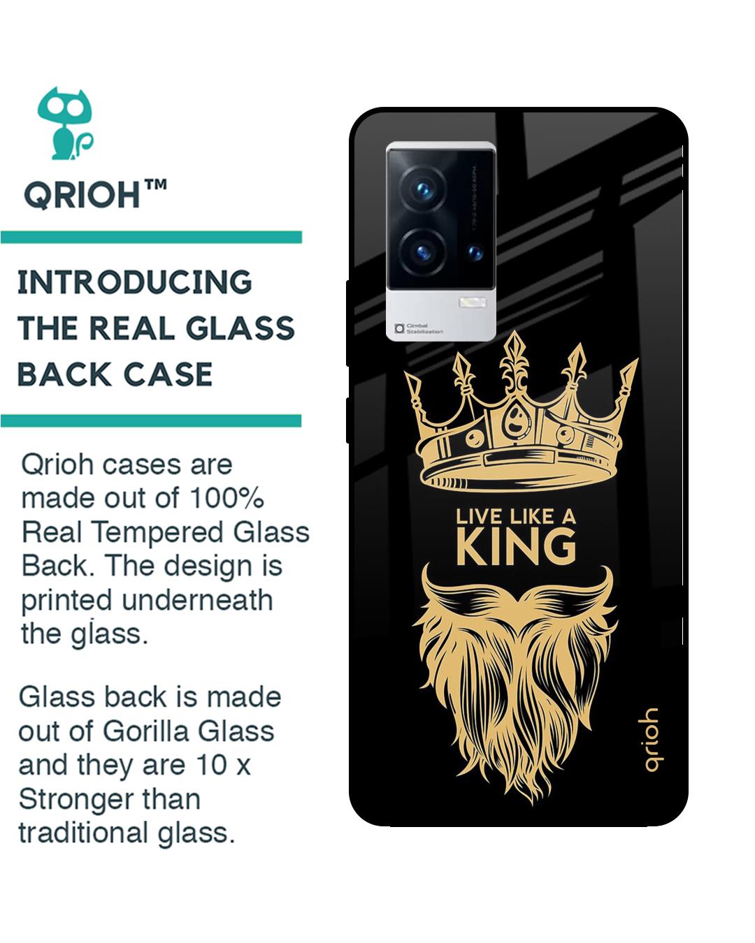 Shop King Life Printed Premium Glass Cover for IQOO9 5G (Shock Proof, Scratch Resistant)-Back