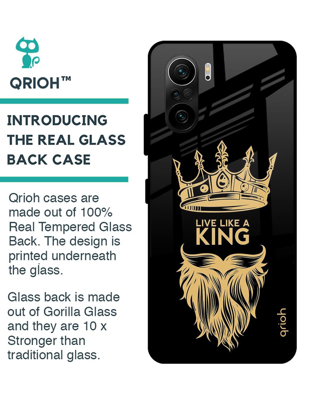 Shop King Life Printed Premium Glass Cover For Mi 11X Pro (Impact Resistant, Matte Finish)-Back