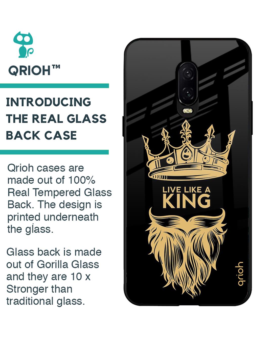 Shop King Life Printed Premium Glass Cover For OnePlus 6T (Impact Resistant, Matte Finish)-Back