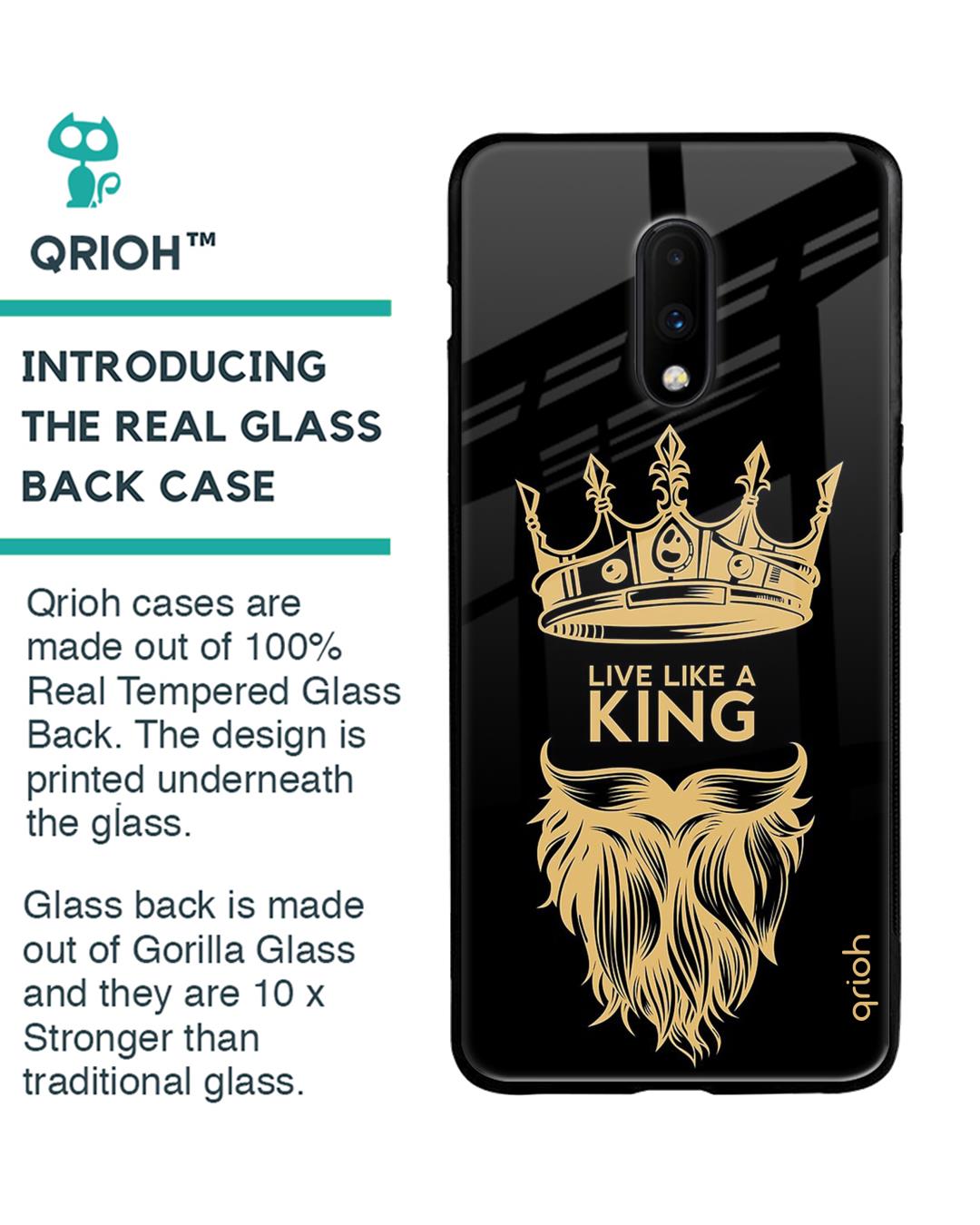 Shop King Life Printed Premium Glass Cover For OnePlus 7 (Impact Resistant, Matte Finish)-Back