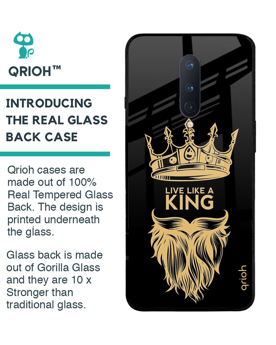 Shop King Life Printed Premium Glass Cover For OnePlus 8 (Impact Resistant, Matte Finish)-Back
