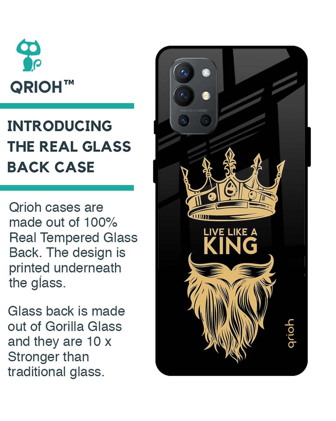 Shop King Life Printed Premium Glass Cover For OnePlus 9R (Impact Resistant, Matte Finish)-Back